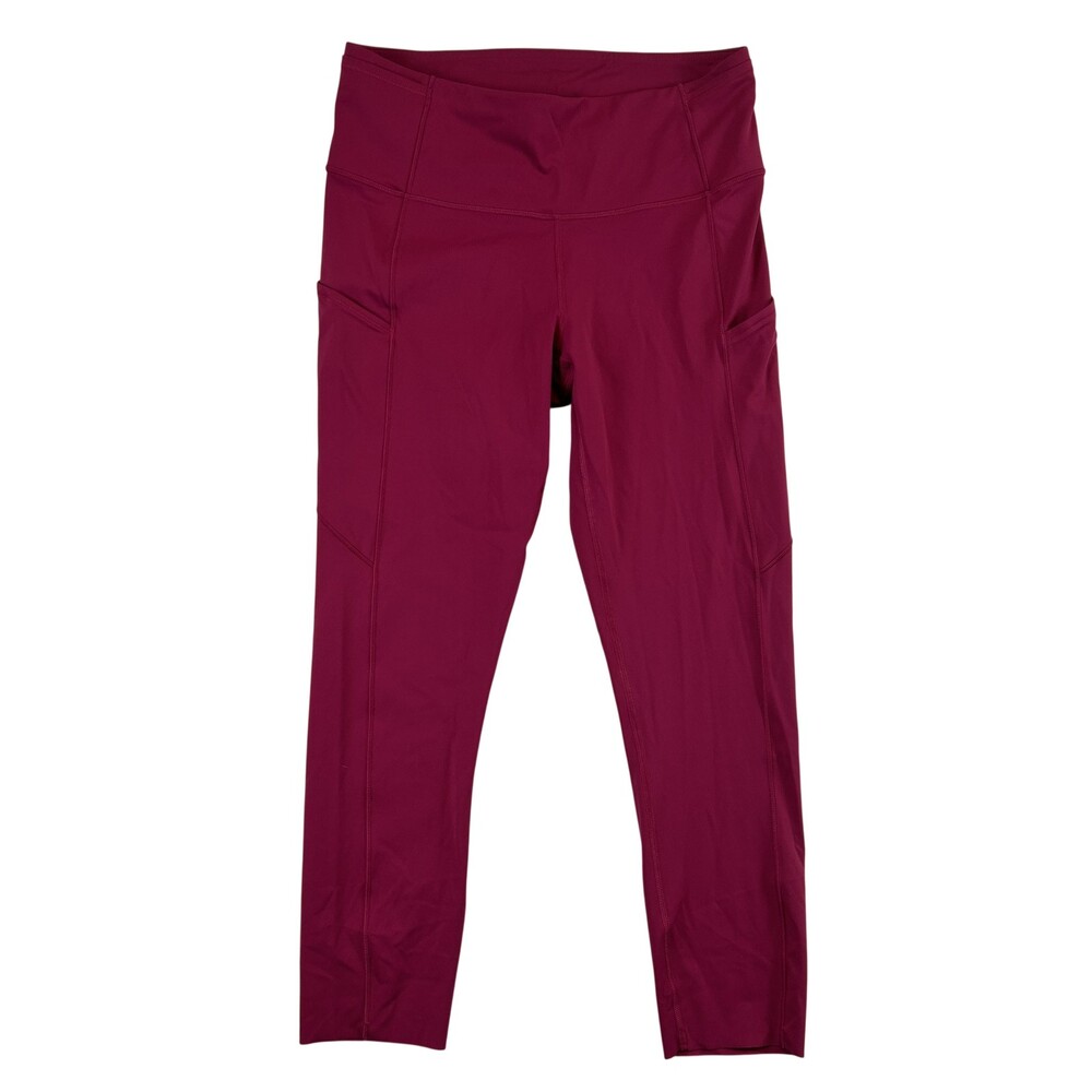 Lululemon Leggings Womens 8 Fast free Crop 22" Pockets Raspberry Pink Yoga
